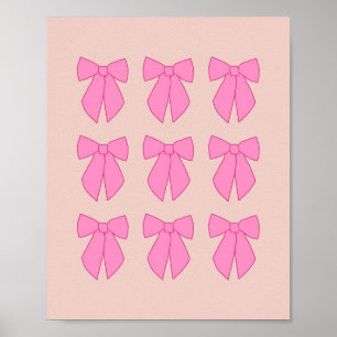 Pfirsich und rosa Schleifen Coquette Poster