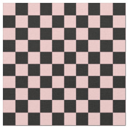 Pfirsich und schwarzes Schachbrettmuster Stoff