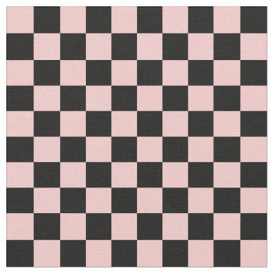 Pfirsich und schwarzes Schachbrettmuster Stoff