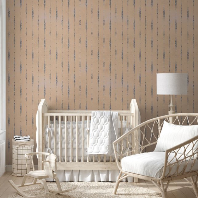 Pfirsich und silbergraues, gestreiftes Muster Tapete (Von Creator hochgeladen)