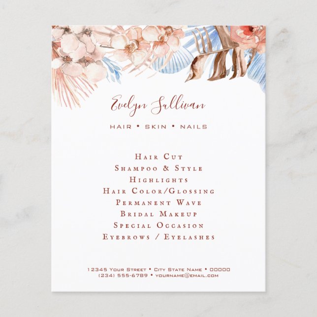 Pfirsich und tropischer blauer Flyer (Vorne)