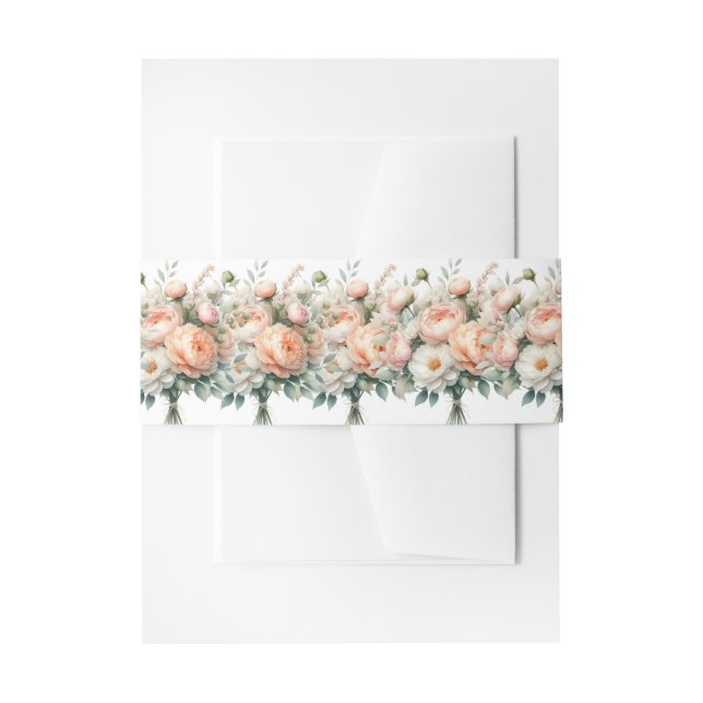 Pfirsich und Weiße Blüte Einladungsbanderole (Vorderseite Beispiel)