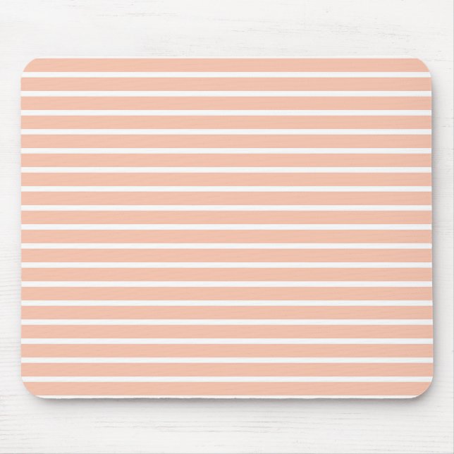 Pfirsich und weiße Streifen Mousepad (Vorne)