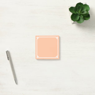 Pfirsich- und weißer griechischer Schlüsselrand Post-it Klebezettel