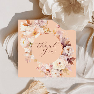 Pfirsich Vintage Blumen Herbst Babyparty Dankeskarte