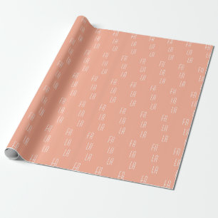 Pfirsich-Weihnachtspapier mit Falala-Muster Geschenkpapier