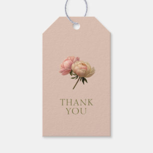 Pfirsich & Weiß Chic Rose Hochzeits-Dankeschön-G Geschenkanhänger
