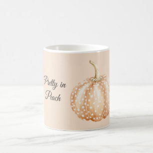 Pfirsich Weiße Punkte Kürbis Kaffeetasse