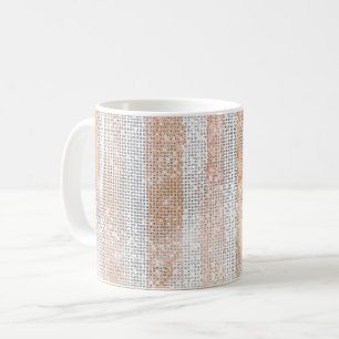 Pfirsich Weiße Streifen Glanz Kaffeetasse