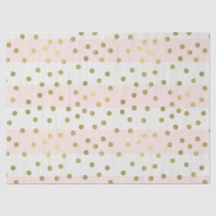 Pfirsich-weißes Gold Stripes Confetti Seidenpapier