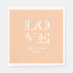 Pfirsich, White LOVE Servietten