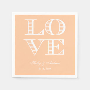 Pfirsich, White LOVE Servietten