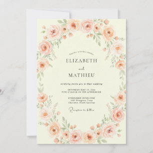 Pfirsich zarte Sommerhochzeit Einladung