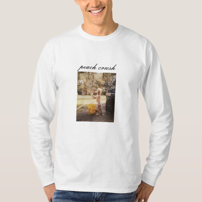 Pfirsich-Zerstampfungsautowäschet-stück T-Shirt (Vorderseite)