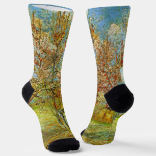 Pfirsichbaum in Blüte von Vincent van Gogh Socken