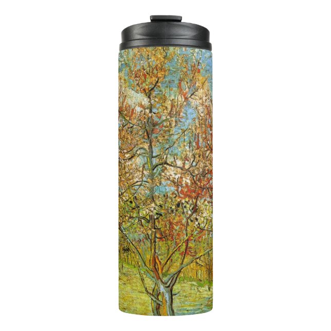 Pfirsichbaum in Blüte von Vincent van Gogh Thermosbecher (Vorderseite)