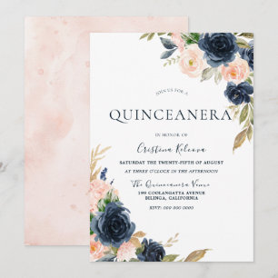 Pfirsichbäume Blume Quinceanera Party Einladung