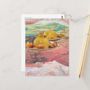 Pfirsichberge Surrealer Collage Postkarte