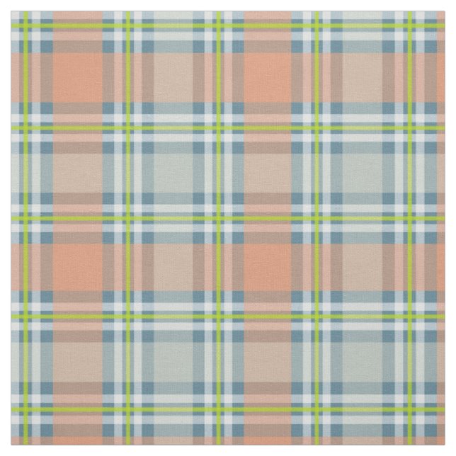 pfirsichblau Limon kariert Stoff (Muster)