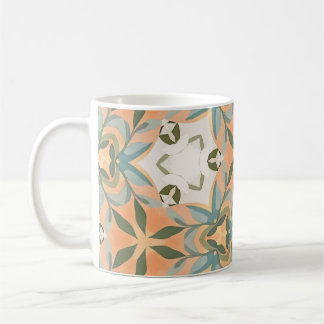Pfirsichblaue botanische nahtlose Muster Kaffeetasse