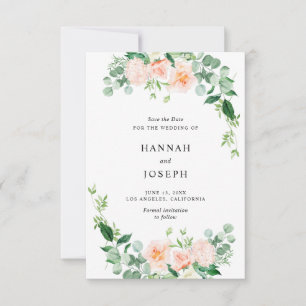 Pfirsichblumenkarte Save the Date