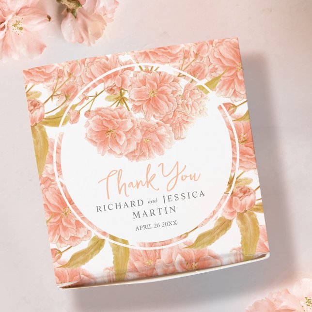 Pfirsichblüte Aquarellblume gemusterter Brauch Geschenkschachtel (Von Creator hochgeladen)