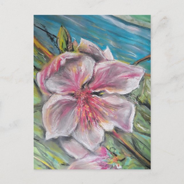 Pfirsichblüte Postkarte (Vorderseite)