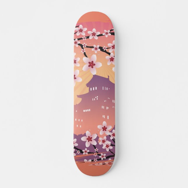 Pfirsichblüte Skateboard (Vorne)