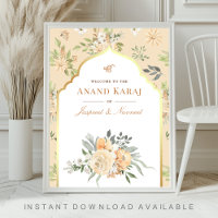 Pfirsichblüten Anand Karaj Sikh Hochzeit Willkomme