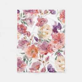 Pfirsichblüten Aquarell Blumen Botanische Blüten Fleecedecke