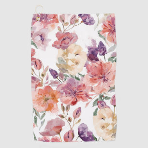Pfirsichblüten Aquarell Blumen Botanische Blüten Golfhandtuch