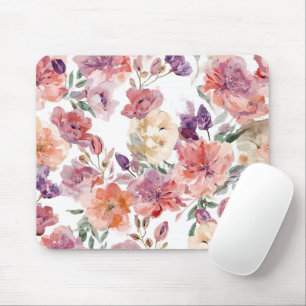 Pfirsichblüten Aquarell Blumen Botanische Blüten Mousepad