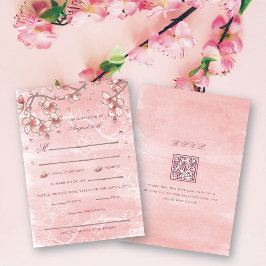 Pfirsichblüten Doppelglücklichkeit chinesische Hoc RSVP Karte