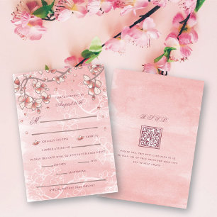 Pfirsichblüten Doppelglücklichkeit chinesische Hoc RSVP Karte