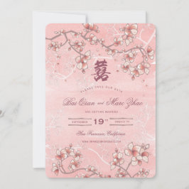 Pfirsichblüten Doppelglücklichkeit chinesische Hoc Save The Date