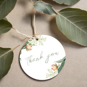 Pfirsichblüten-Hochzeit Danke Favor-Schilder Rosen Geschenkanhänger
