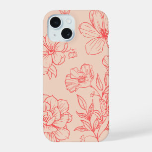 'Pfirsichblüten-Umriss' iPhone 15-Hülle 15 Hülle