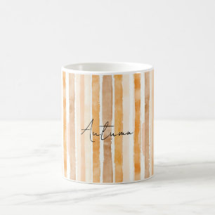 Pfirsichcreme Weiße Kürbis Orange Streifen Kaffeetasse