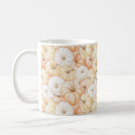 Pfirsichcreme Weiße Orange Kürbisse Kaffeetasse
