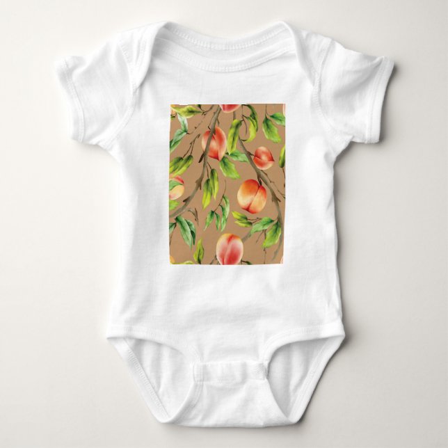 Pfirsiche am Baum Baby Strampler (Vorderseite)