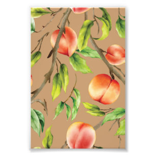 Pfirsiche am Baum Fotodruck