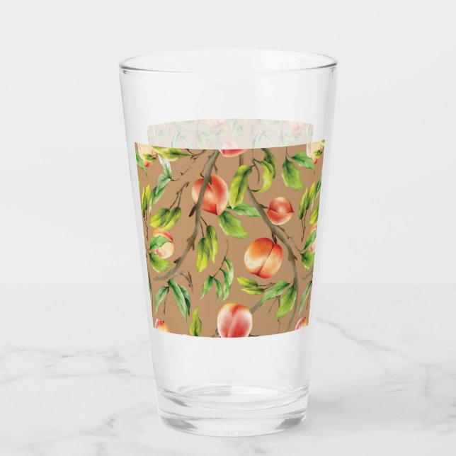 Pfirsiche am Baum Glas (Vorderseite)