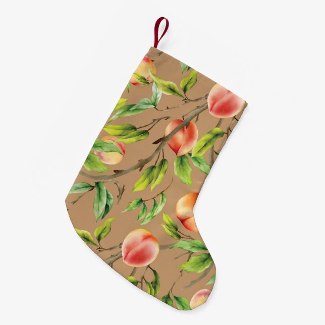 Pfirsiche am Baum Kleiner Weihnachtsstrumpf (Vorderansicht (hängend))