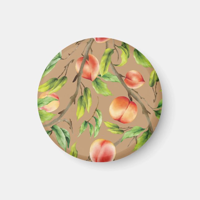 Pfirsiche am Baum Magnet (Vorne)