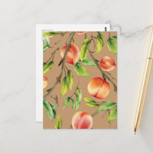 Pfirsiche am Baum Postkarte
