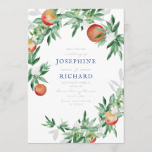 Pfirsiche, Aquarelle Design, für Hochzeiten einlad