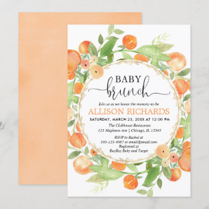 Pfirsiche Babydusche Brunch, Pfirsichfarben Mädche Einladung