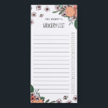 Pfirsiche & Blossom Lebensmittelgeschäft Karo List Magnetischer Notizblock<br><div class="desc">Hübsches Magnet-Lebensmittel-Notizblock mit illustrierten Pfirsichen,  Pfirsichblüte,  Grün und charmanten Schriftart. Einkaufsliste Notizblock mit Checkboxen personalisiert mit Ihrem Namen oder Familiennamen. Pfirsiche Notizblock mit hübschen Abbildungen von Pfirsichen und Pfirsichblüte.</div>