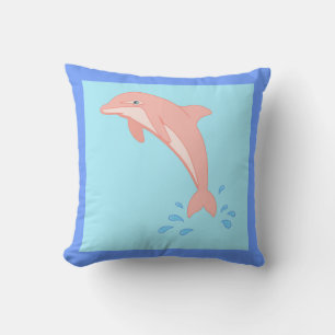 Pfirsiche der rosa Dolphin Kissen