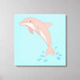 Pfirsiche der rosa Dolphin Leinwanddruck